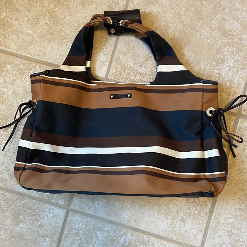 Kate Spade Brown and Black Striped Shoulder Bag